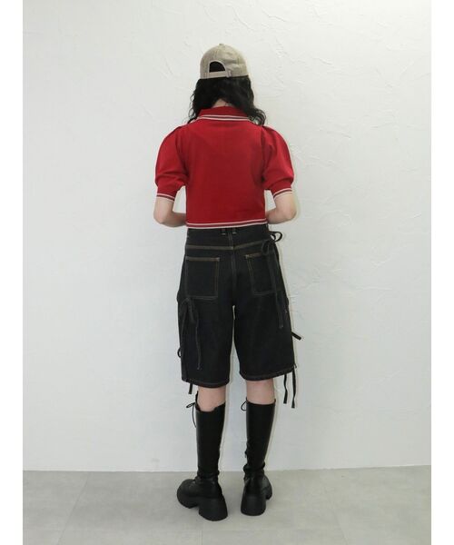 jouetie(ジュエティ)の「ニットポロシャツ サマーニット(ニット/セーター・レディース・アイボリー/レッド/ブラック・MEDIUM)」の8枚目の写真