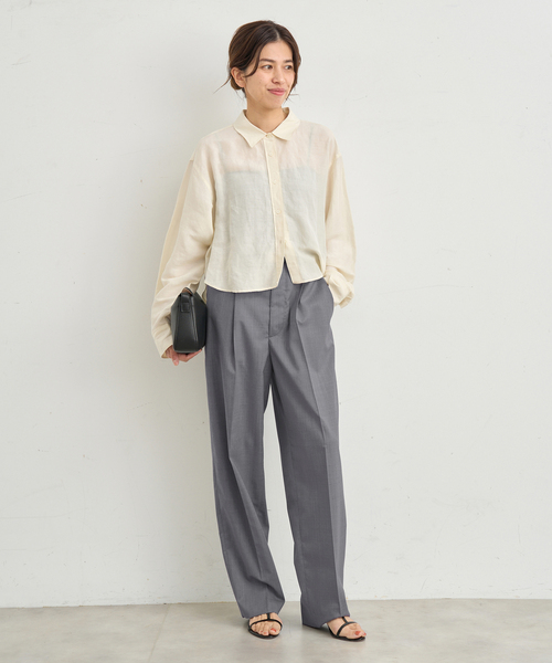 IENA(イエナ)の「ウールブロードタックパンツ(スラックス・レディース・グレー/ブラック・34/36/38)」の17枚目の写真