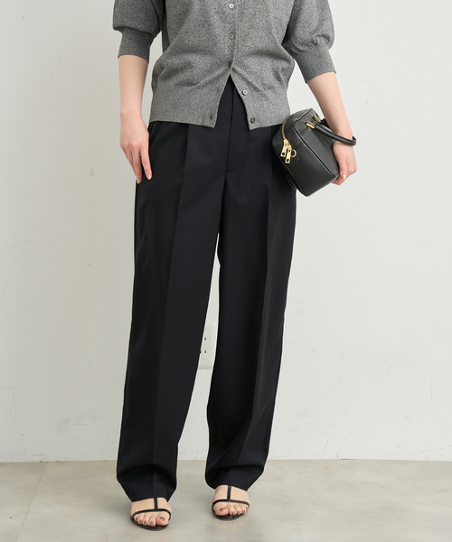 IENA(イエナ)の「ウールブロードタックパンツ(スラックス・レディース・グレー/ブラック・34/36/38)」の19枚目の写真