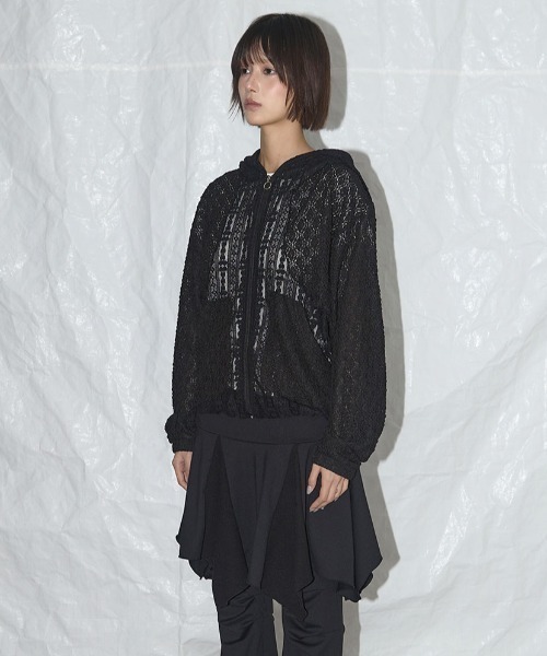A'GEM/9 × .kom 「 FANCY CLUB/ファンシークラブ」 PLUMPY LACE LINE HOOD ZIP-UP/ハンプティレース A'GEM/9 × .kom 『 FANCY CLUB/ファンシークラブ』 PLUMPY LACE