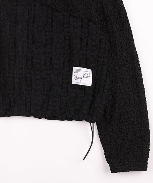 FANCY CLUB(ファンシークラブ)の「A'GEM/9 × .kom 『 FANCY CLUB/ファンシークラブ』 PLUMPY LACE LINE HOOD ZIP-UP/ハンプティレースラインジップアップトップス(その他トップス・レディース・ブラック/ホワイト・FREE)」の9枚目の写真