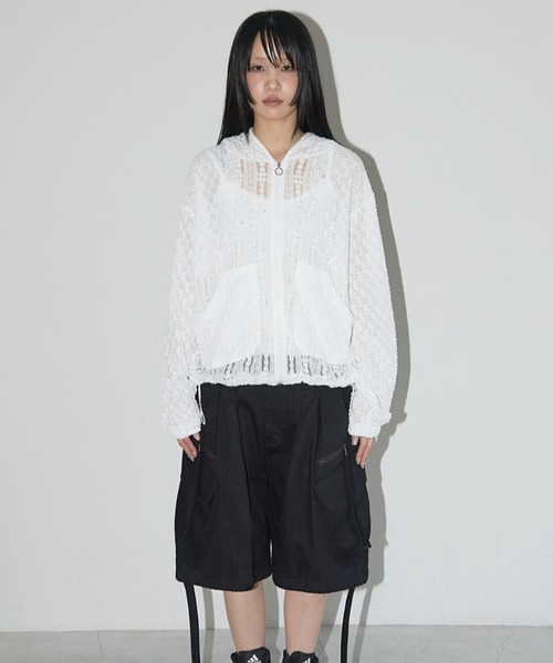 A'GEM/9 × .kom 「 FANCY CLUB/ファンシークラブ」 PLUMPY LACE LINE HOOD ZIP-UP/ハンプティレース A'GEM/9 × .kom 『 FANCY CLUB/ファンシークラブ』 PLUMPY LACE