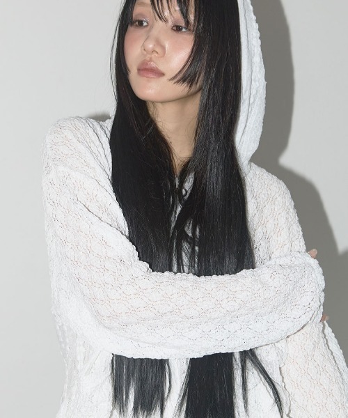 A'GEM/9 × .kom 「 FANCY CLUB/ファンシークラブ」 PLUMPY LACE LINE HOOD ZIP-UP/ハンプティレース A'GEM/9 × .kom 『 FANCY CLUB/ファンシークラブ』 PLUMPY LACE