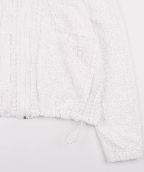 FANCY CLUB(ファンシークラブ)の「A'GEM/9 × .kom 『 FANCY CLUB/ファンシークラブ』 PLUMPY LACE LINE HOOD ZIP-UP/ハンプティレースラインジップアップトップス(その他トップス・レディース・ブラック/ホワイト・FREE)」の13枚目の写真