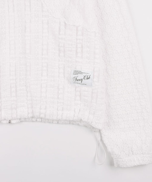 FANCY CLUB(ファンシークラブ)の「A'GEM/9 × .kom 『 FANCY CLUB/ファンシークラブ』 PLUMPY LACE LINE HOOD ZIP-UP/ハンプティレースラインジップアップトップス(その他トップス・レディース・ブラック/ホワイト・FREE)」の14枚目の写真