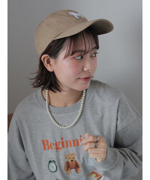 ehka sopo（エヘカソポ）の「ドッグキャップ（ハット・レディース・カーキ/ネイビー/ベージュ/ライトベージュ・F）」の6枚目の写真