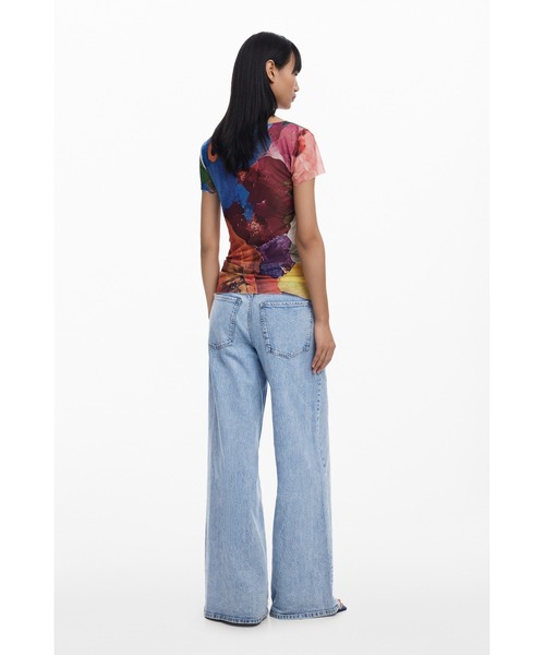 Desigual（デシグアル）の「アブストラクトアートシフォンTシャツ（Tシャツ/カットソー・レディース・オレンジ・XS/S/M/L/XL）」の5枚目の写真