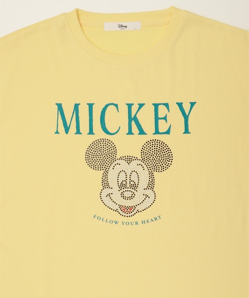 ミッキーマウス ストーン付きTシャツ ドルチェアンドガッバーナ ラインストーン ミッキーマウス
