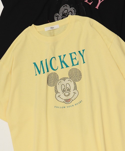 香港ディズニーランド　ラインストーン　パーティー　ミッキーTシャツ　Lサイズ ディズニー 香港ディズニー 半袖 Tシャツ ミッキー ライン