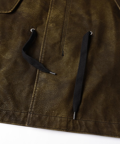 amok(アモク)の「FLOCKING ECO LEATHER COAT(その他アウター・メンズ・イエロー/ブラック・M/L/S)」の12枚目の写真