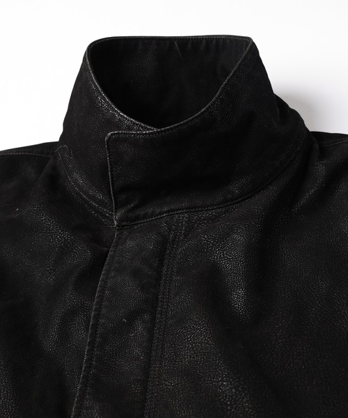amok(アモク)の「FLOCKING ECO LEATHER COAT(その他アウター・メンズ・イエロー/ブラック・M/L/S)」の17枚目の写真
