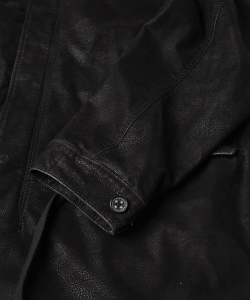 amok(アモク)の「FLOCKING ECO LEATHER COAT(その他アウター・メンズ・イエロー/ブラック・M/L/S)」の20枚目の写真