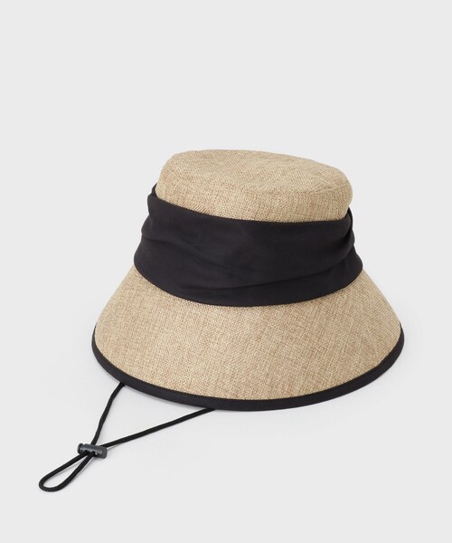 UNTITLED（アンタイトル）の「【接触冷感】ドレープリボンHAT（ハット・レディース・オフホワイト/ブラック・99）」の2枚目の写真