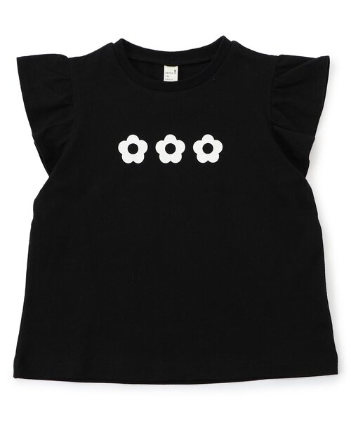 apres les cours（アプレレクール）の「【WEB限定/ジュニア対応】袖フリルTシャツ/7days Style（Tシャツ/カットソー・キッズ・ドット/ラベンダー/ピンク/サックスブルー/アイボリー/ブラック/ブルー・80/90/100/110/120/130/140）」の2枚目の写真