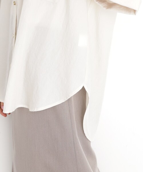 THE SHOP TK （ザ ショップ ティーケー ）の「ダブルポケット5分袖シャツ【体型カバー/洗濯機OK】（シャツ/ブラウス・レディース・グリーン系/ベージュ/ネイビー/アイボリー・12/13）」の13枚目の写真