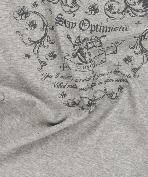 SPINNS（スピンズ）の「メッセージプリント半袖Tシャツ/ピタカットソー（Tシャツ/カットソー・レディース・オフホワイト/杢グレー/ブラック・ONESIZE）」の22枚目の写真