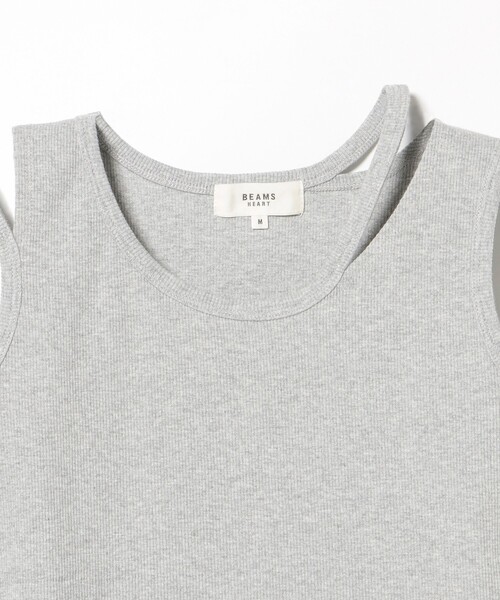 BEAMS HEART（ビームスハート）の「アシメ カットアウト タンクトップ（タンクトップ・レディース・ブラック/オフホワイト/ミント/ライトグレー・SMALL/MEDIUM）」の9枚目の写真