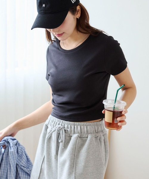 WEGO（ウィゴー）の「WEGO/コンパクトリブT（Tシャツ/カットソー・レディース・ブラック/ホワイト・SMALL/MEDIUM）」の22枚目の写真