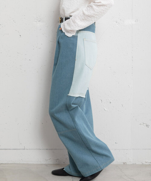 POU DOU DOU(プードゥドゥ)の「リメイクデザインタックパンツ(その他パンツ・レディース・インディゴブルー/ベージュ/パープル系・M)」の8枚目の写真