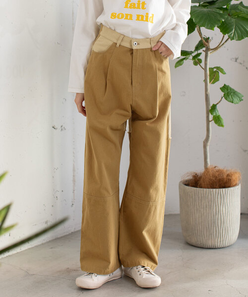 POU DOU DOU(プードゥドゥ)の「リメイクデザインタックパンツ(その他パンツ・レディース・インディゴブルー/ベージュ/パープル系・M)」の22枚目の写真