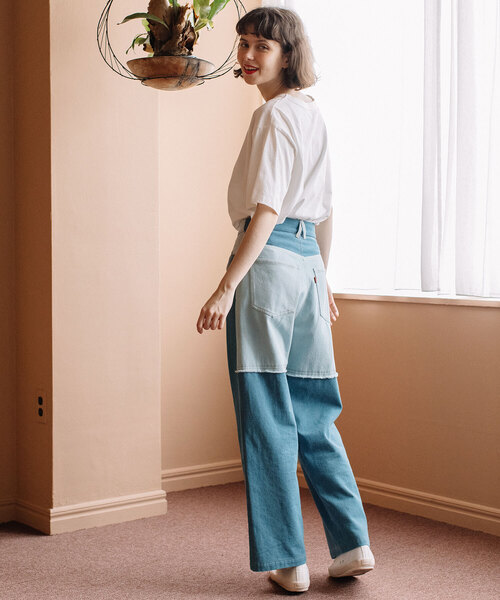 POU DOU DOU(プードゥドゥ)の「リメイクデザインタックパンツ(その他パンツ・レディース・インディゴブルー/ベージュ/パープル系・M)」の15枚目の写真