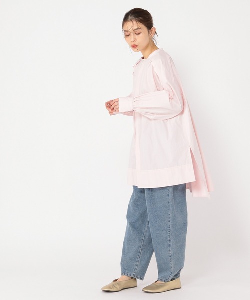 studio CLIP（スタディオクリップ）の「スタンドギャザーチュニック（チュニック・レディース・オフホワイト/ピンク・FREE）」の14枚目の写真