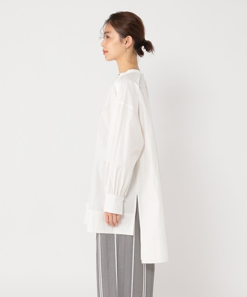 studio CLIP（スタディオクリップ）の「スタンドギャザーチュニック（チュニック・レディース・オフホワイト/ピンク・FREE）」の11枚目の写真