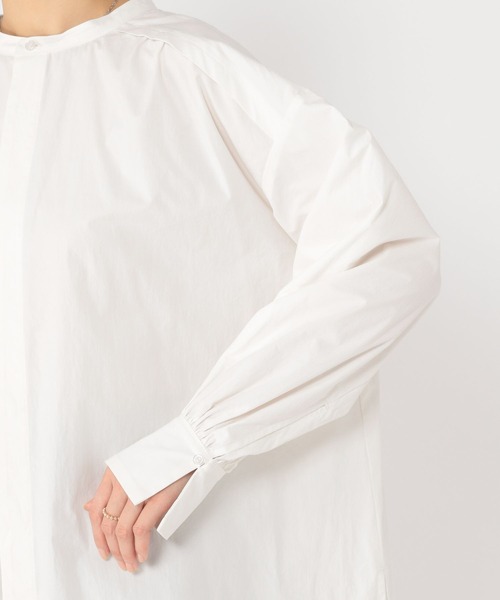 studio CLIP（スタディオクリップ）の「スタンドギャザーチュニック（チュニック・レディース・オフホワイト/ピンク・FREE）」の8枚目の写真