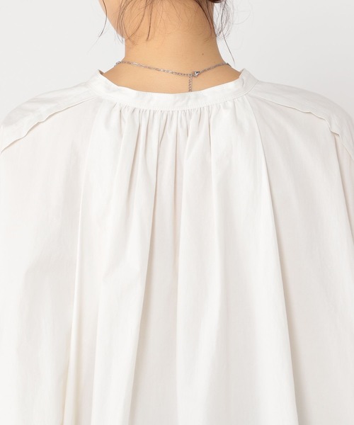 studio CLIP（スタディオクリップ）の「スタンドギャザーチュニック（チュニック・レディース・オフホワイト/ピンク・FREE）」の5枚目の写真