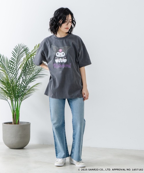 sanrio(サンリオ)の「【サンリオキャラクターズ 】クロミ オリジナルデザイン パウダーブリーチ加工 Tシャツ ジェリー タフィー ドロップショルダー ビッグシルエット ヴィンテージライク 古着ライク ユニセックス(Tシャツ/カットソー・メンズ・ブラック/スモークピンク・X-LARGE/LARGE/MEDIUM)」の16枚目の写真