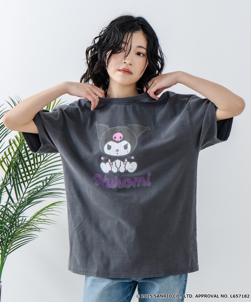 sanrio(サンリオ)の「【サンリオキャラクターズ 】クロミ オリジナルデザイン パウダーブリーチ加工 Tシャツ ジェリー タフィー ドロップショルダー ビッグシルエット ヴィンテージライク 古着ライク ユニセックス(Tシャツ/カットソー・メンズ・ブラック/スモークピンク・X-LARGE/LARGE/MEDIUM)」の18枚目の写真