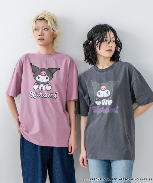 sanrio(サンリオ)の「【サンリオキャラクターズ 】クロミ オリジナルデザイン パウダーブリーチ加工 Tシャツ ジェリー タフィー ドロップショルダー ビッグシルエット ヴィンテージライク 古着ライク ユニセックス(Tシャツ/カットソー・メンズ・ブラック/スモークピンク・X-LARGE/LARGE/MEDIUM)」の21枚目の写真