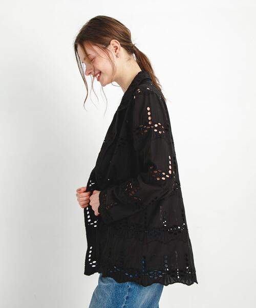 URBAN RESEARCH Sonny Label（アーバンリサーチサニーレーベル）の「コットンレースジャケット（その他アウター・レディース・ブラック/オフホワイト・FREE）」の5枚目の写真