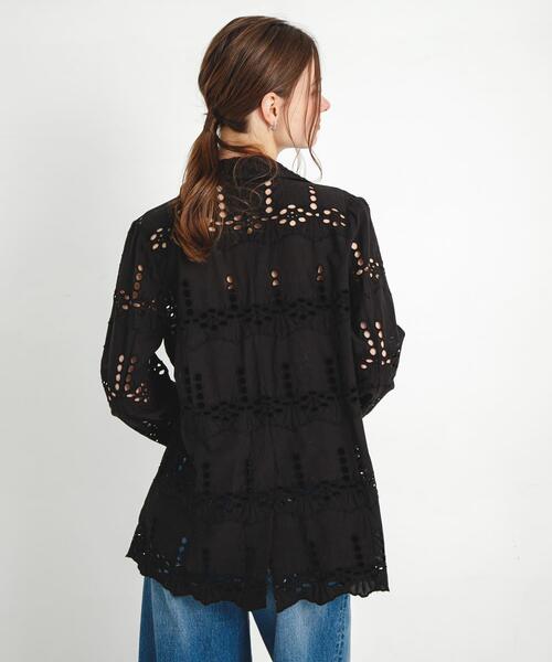 URBAN RESEARCH Sonny Label（アーバンリサーチサニーレーベル）の「コットンレースジャケット（その他アウター・レディース・ブラック/オフホワイト・FREE）」の6枚目の写真