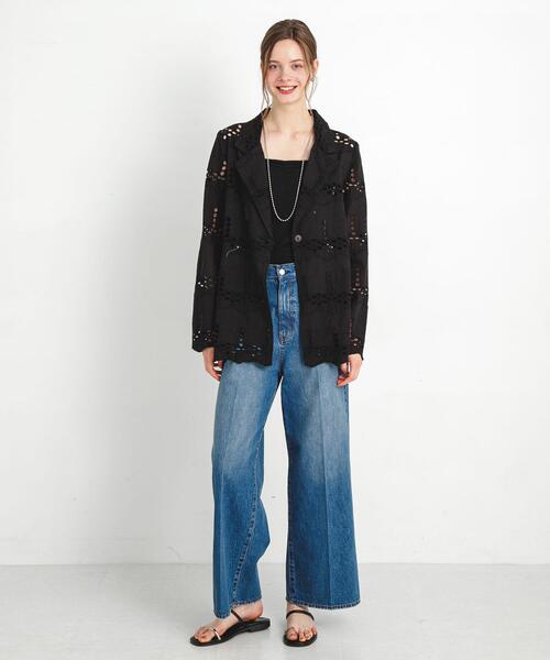 URBAN RESEARCH Sonny Label（アーバンリサーチサニーレーベル）の「コットンレースジャケット（その他アウター・レディース・ブラック/オフホワイト・FREE）」の7枚目の写真