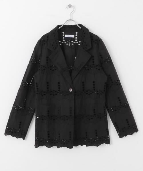 URBAN RESEARCH Sonny Label（アーバンリサーチサニーレーベル）の「コットンレースジャケット（その他アウター・レディース・ブラック/オフホワイト・FREE）」の10枚目の写真