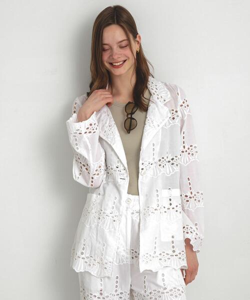 URBAN RESEARCH Sonny Label（アーバンリサーチサニーレーベル）の「コットンレースジャケット（その他アウター・レディース・ブラック/オフホワイト・FREE）」の17枚目の写真