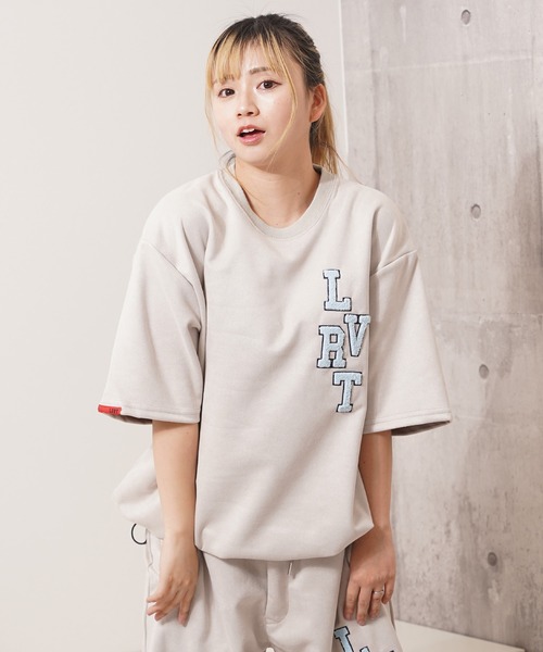1111clothing(ワンフォークロージング)の「カットスエード サガラ刺繍 Tシャツ 【セットアップ可能】/ Cut suede sagala embroidery T-shirt(Tシャツ/カットソー・メンズ・モカ/アイボリー/サックスブルー/ブラック・L/M)」の14枚目の写真
