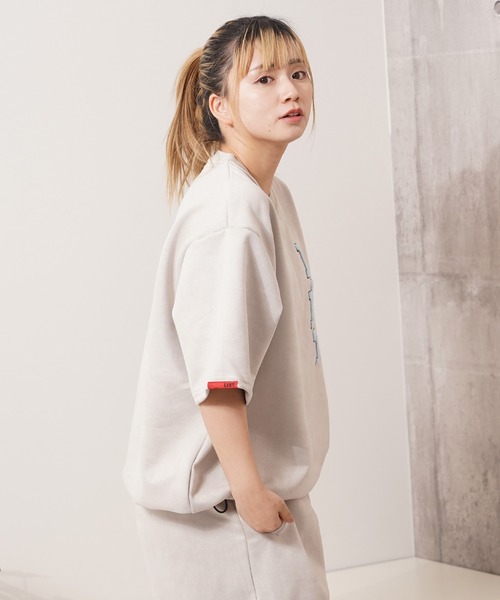 1111clothing(ワンフォークロージング)の「カットスエード サガラ刺繍 Tシャツ 【セットアップ可能】/ Cut suede sagala embroidery T-shirt(Tシャツ/カットソー・メンズ・モカ/アイボリー/サックスブルー/ブラック・L/M)」の17枚目の写真
