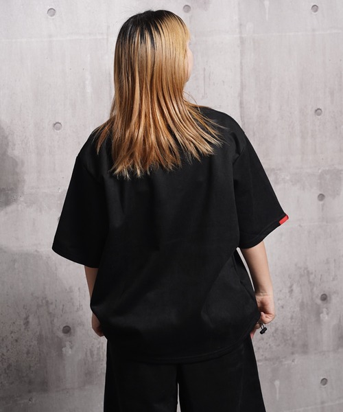 1111clothing(ワンフォークロージング)の「カットスエード サガラ刺繍 Tシャツ 【セットアップ可能】/ Cut suede sagala embroidery T-shirt(Tシャツ/カットソー・メンズ・モカ/アイボリー/サックスブルー/ブラック・L/M)」の8枚目の写真