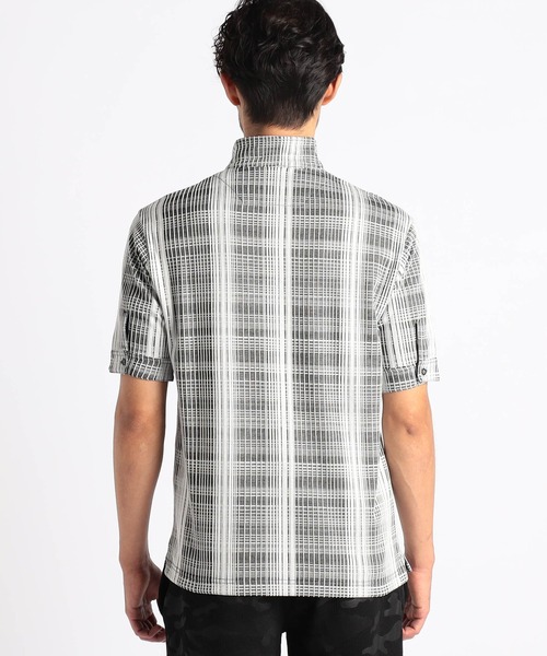 NICOLE CLUB FOR MEN（ニコルクラブフォーメン）の「ブリスターチェックスタンドポロシャツ（ポロシャツ・メンズ・ブラック系/ホワイト系3/ホワイト系2/ホワイト系1・XX-LARGE/X-LARGE/LARGE/MEDIUM）」の9枚目の写真