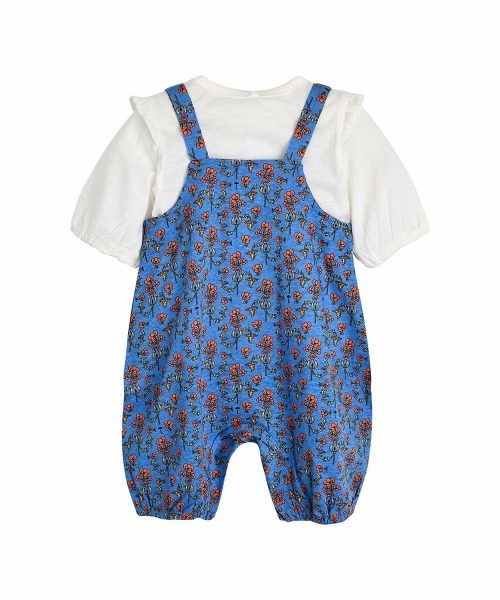 moimoln(モイモルン)の「【2点セット】ブルーフラワーカバーオール(ロンパース・キッズ・ブルー・70cm/80cm/90cm)」の6枚目の写真