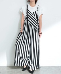 Sawa a la mode（サワアラモード）の「ストライプ柄サロペットパンツ（サロペット/オーバーオール）」