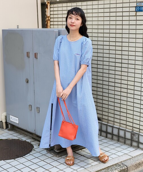 サウザンドマイル × フリークスストア パフスリーブ ワンピース 美品】サウザンドマイル × フリークスストア パフスリーブ