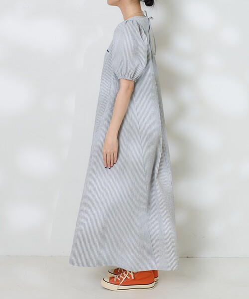 新品◼︎サウザンドマイル×フリークスストア別注 シアサッカー パフワンピース セール】THOUSAND MILE × FREAK'S STORE/サウザンドマイル 別注