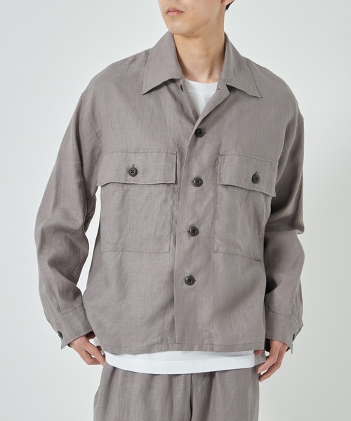 markaware（マーカウェア）の「【MARKAWARE/marka】別注 LINEN TROPICAL CPO SHIRT（シャツ/ブラウス・メンズ・ブラック/ブラウン/ベージュ・1/2）」の3枚目の写真