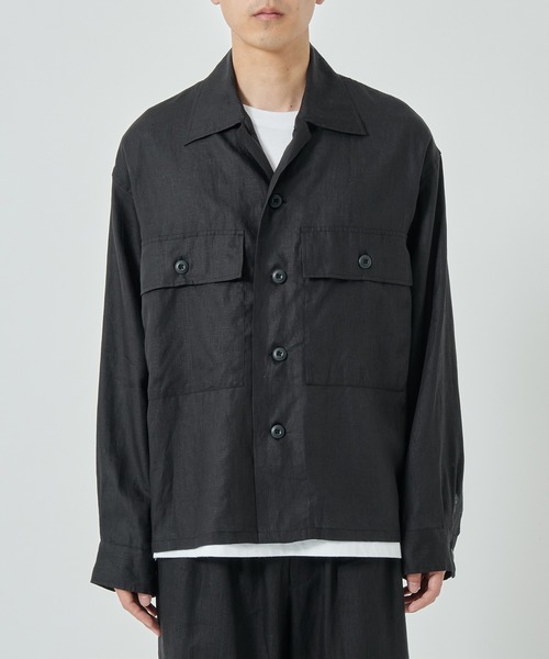 markaware（マーカウェア）の「【MARKAWARE/marka】別注 LINEN TROPICAL CPO SHIRT（シャツ/ブラウス・メンズ・ブラック/ブラウン/ベージュ・1/2）」の5枚目の写真