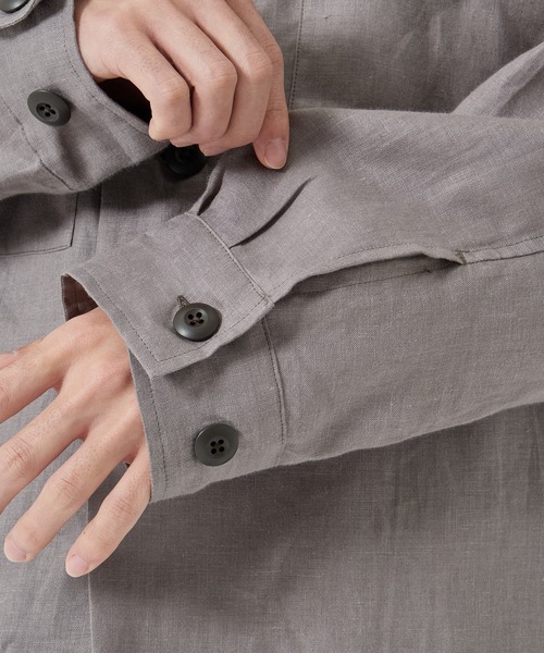 markaware（マーカウェア）の「【MARKAWARE/marka】別注 LINEN TROPICAL CPO SHIRT（シャツ/ブラウス・メンズ・ブラック/ブラウン/ベージュ・1/2）」の19枚目の写真