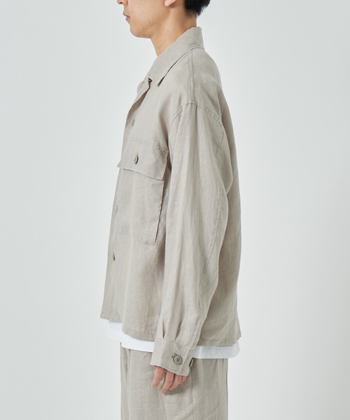 markaware（マーカウェア）の「【MARKAWARE/marka】別注 LINEN TROPICAL CPO SHIRT（シャツ/ブラウス・メンズ・ブラック/ブラウン/ベージュ・1/2）」の16枚目の写真