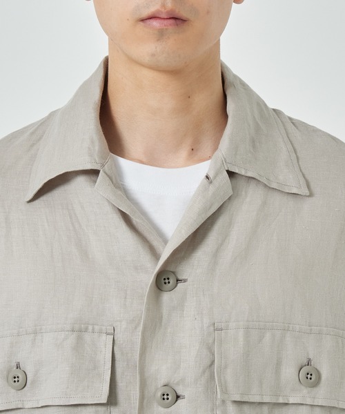 markaware（マーカウェア）の「【MARKAWARE/marka】別注 LINEN TROPICAL CPO SHIRT（シャツ/ブラウス・メンズ・ブラック/ブラウン/ベージュ・1/2）」の13枚目の写真
